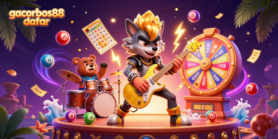 Join the action at gacorbos88 daftar with vibrant lottery balls and dynamic game elements in this electrifying casino scene.