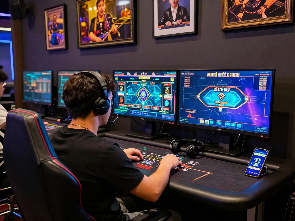 sòng bạc Jin88 với người chơi tham gia trò chơi casino trực tiếp, không gian hiện đại và công nghệ tiên tiến
