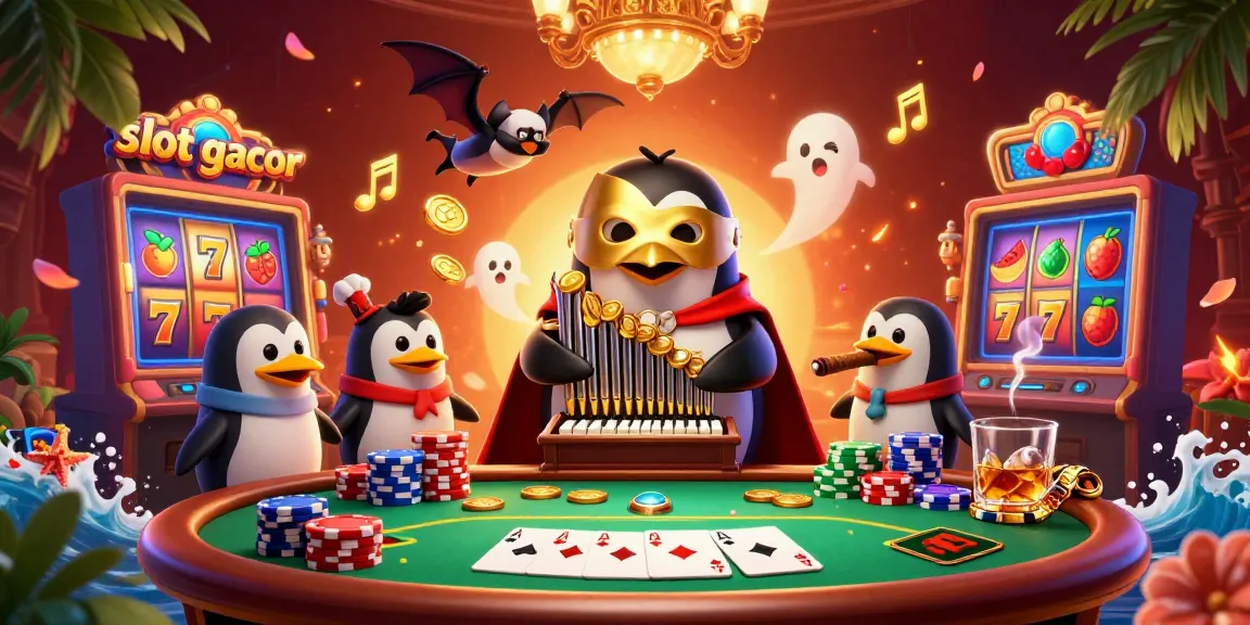 Slot gacor menyajikan pengalaman bermain slot dengan gambar karakter unik dan suasana kasino yang meriah.