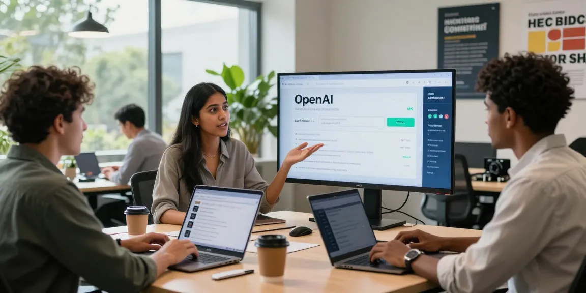 Job seekers exploring openai jobs opportunities in a vibrant tech workspace, showcasing collaboration and career growth.