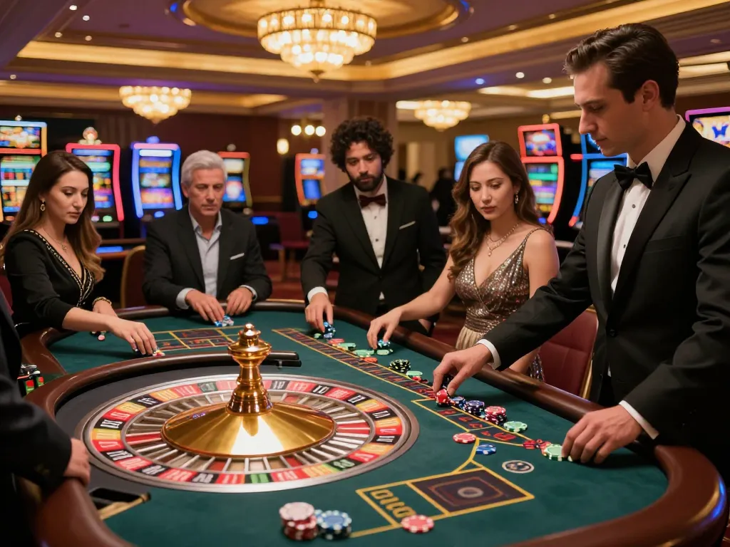 Players engaging in thrilling roulette at a luxurious casino featuring mdg188 gaming experience.