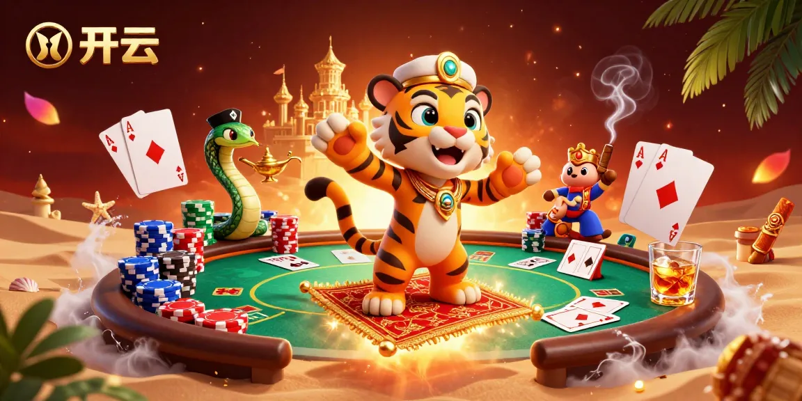 在这个生动的3D赌场场景中体验开云的刺激，展现了扑克的兴奋和神奇的氛围。