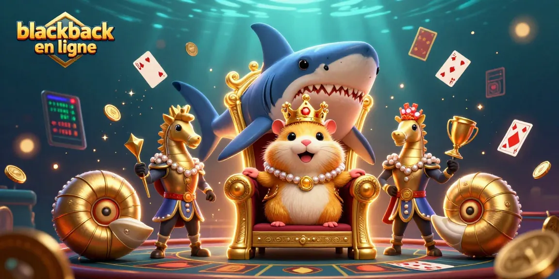 Jouez au blackjack en ligne avec ce roi hamster audacieux et ses gardes marins dans une scène animée.