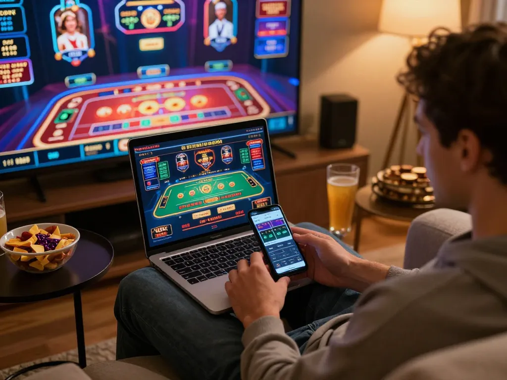 Gameplay experience at nhà cái 98win with user engaging in online slots and poker