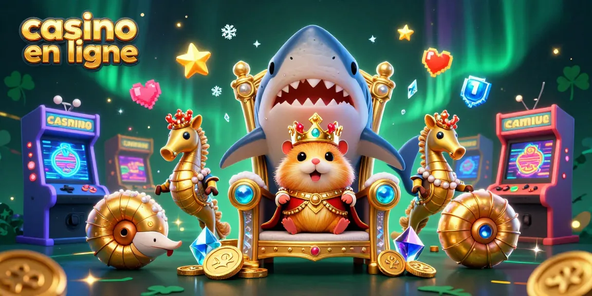 Jouez à des jeux captivants dans un casino en ligne dynamique avec un roi hamster doré et des gardes hippocampe.