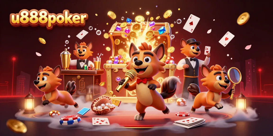 Experience the vibrant u888poker casino scene with hyenas as they entertain and engage in poker excitement.
