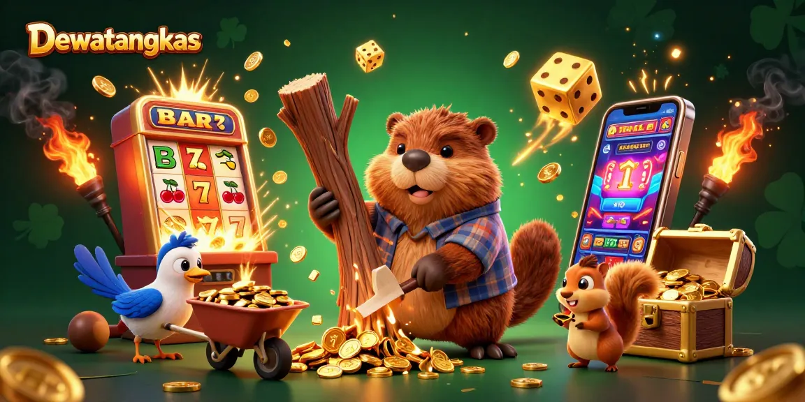 Dewatangkas offers an exciting slot experience featuring creative cartoon elements celebrating big wins.