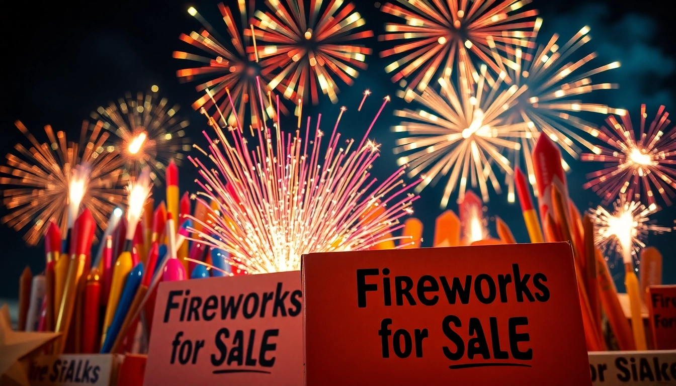 Explore an array of fireworks for sale, featuring colorful designs and vibrant displays.