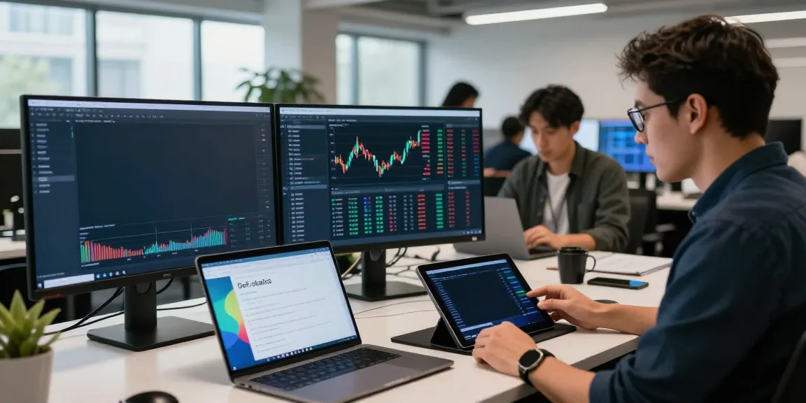 Real-time data analysis with TOPIX データ API in a crypto trading workspace showcasing advanced blockchain technology.