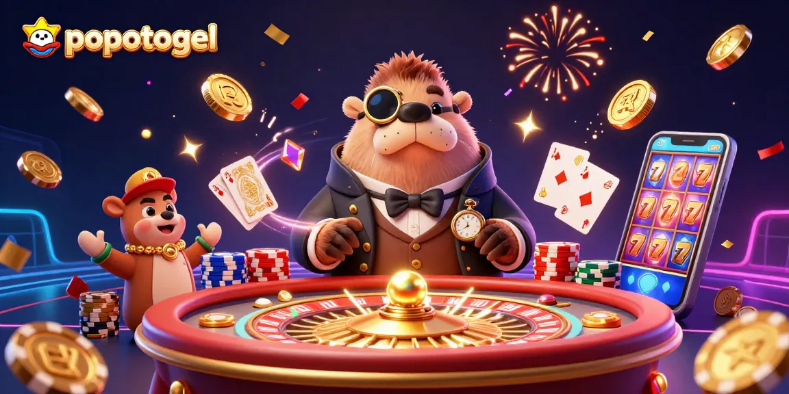 Experience popotogel as a vibrant underwater lottery scene with a jolly walrus and dynamic play elements.