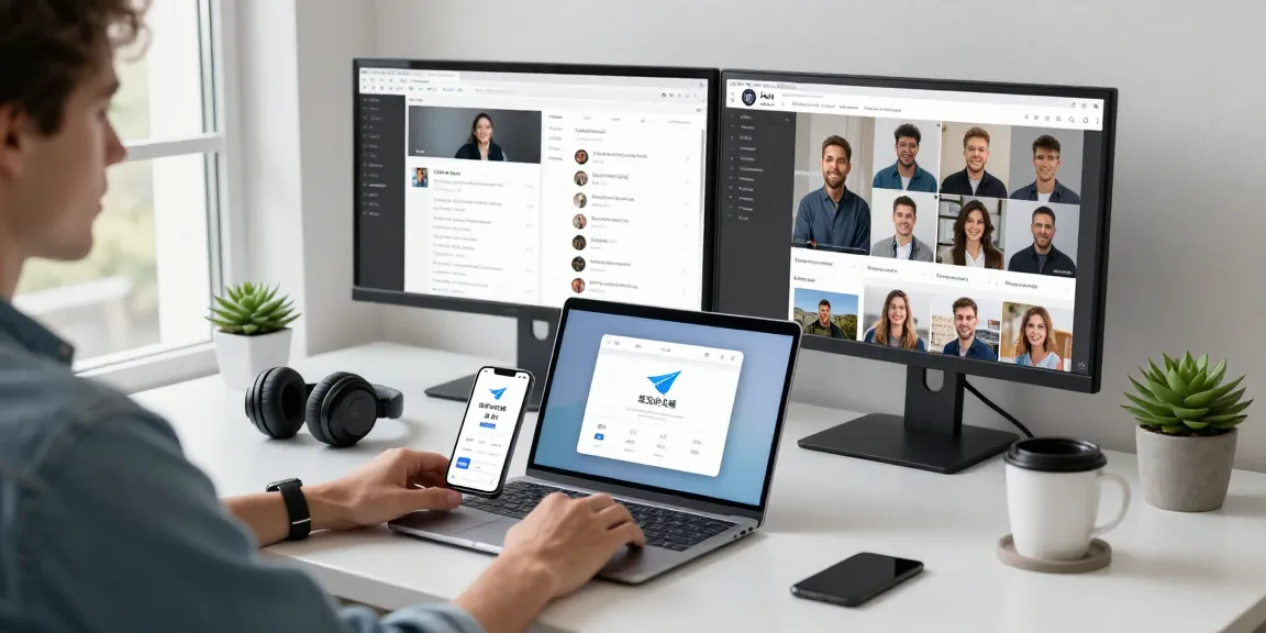 Effective communication powered by 纸飞机中文版 app on a modern workspace setup, enhancing productivity for users.