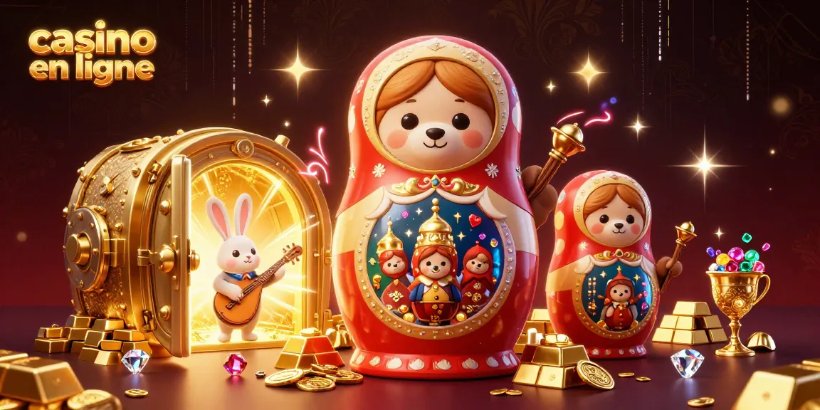 Casino en ligne : illustration de jeux de casino animés avec une ambiance festive et des ours jouant ensemble.