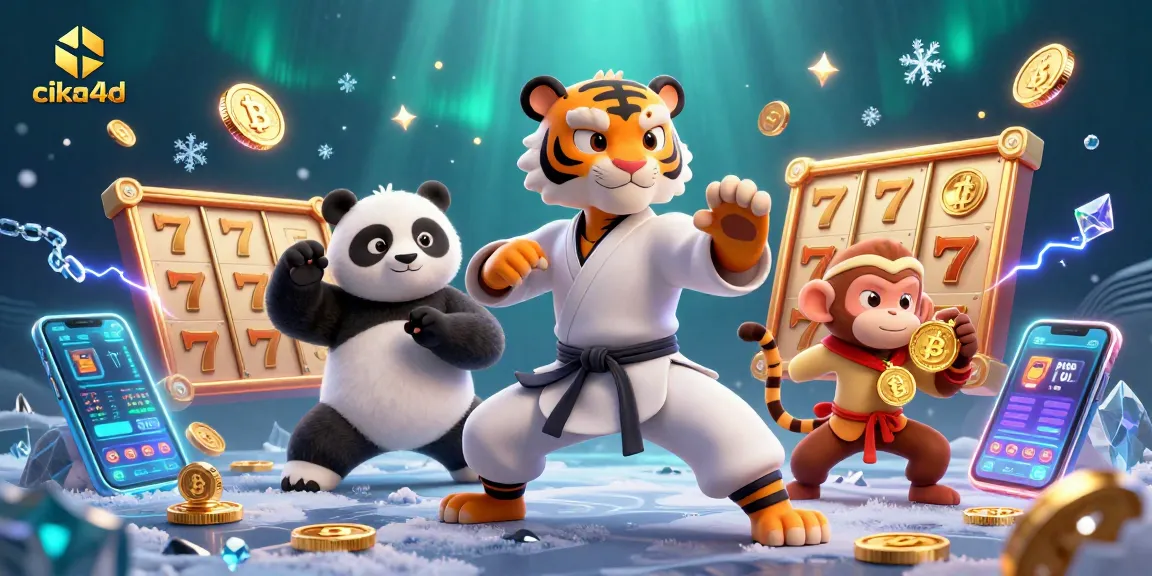 Engage with cika4d's dynamic 3D slot gameplay featuring a kung fu tiger master and colorful coins