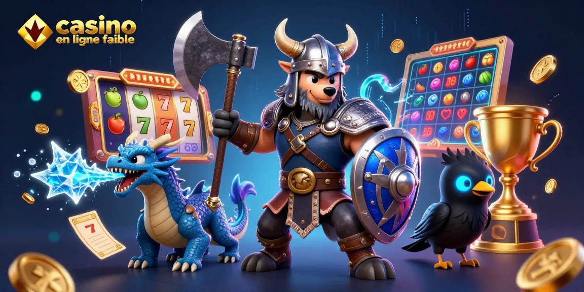 Jouer sur le casino en ligne fiable avec un dragon, un loup Viking et de nombreux symboles de jeux.